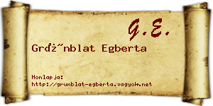 Grünblat Egberta névjegykártya